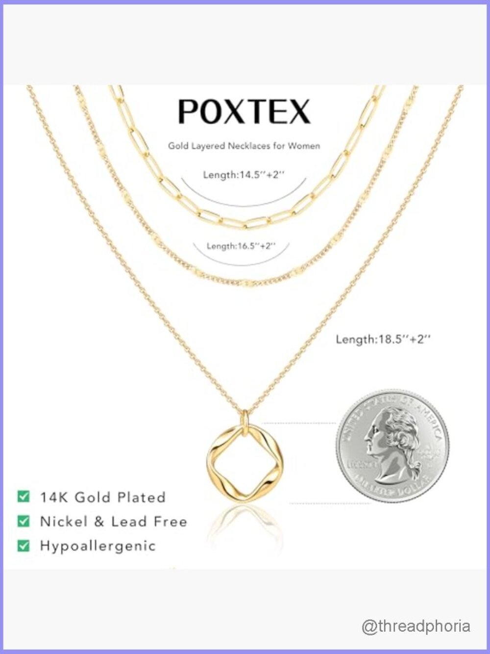 Layered Gold Necklaces Set with Heart Cross Bow Circle Pendants - Picture 6 of 7